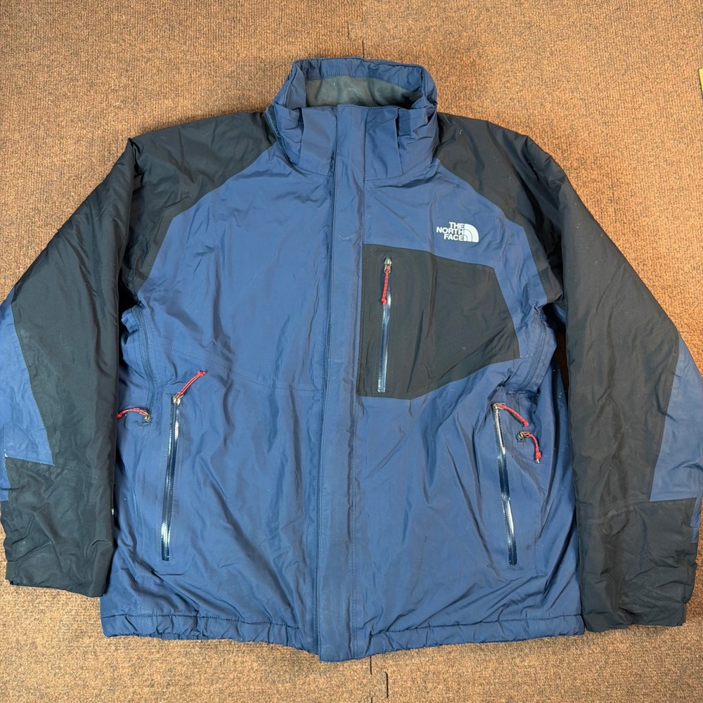 The North Face Summit Series HyVent Alpha Jacket Mens Blue Black Insulated Skier